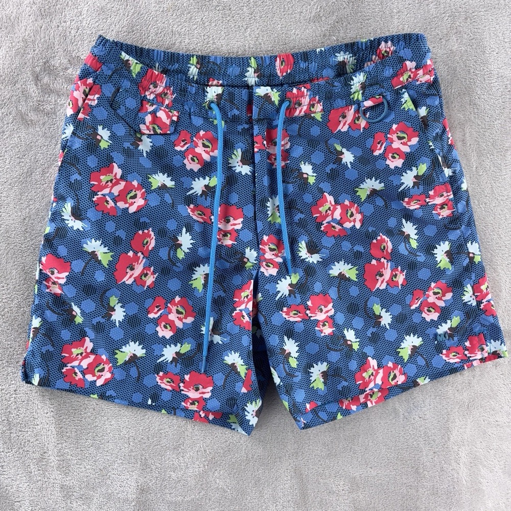 Marc‎ By Marc Jacobs Swim Shorts Mens Size Medium Blue Floral Drawstring